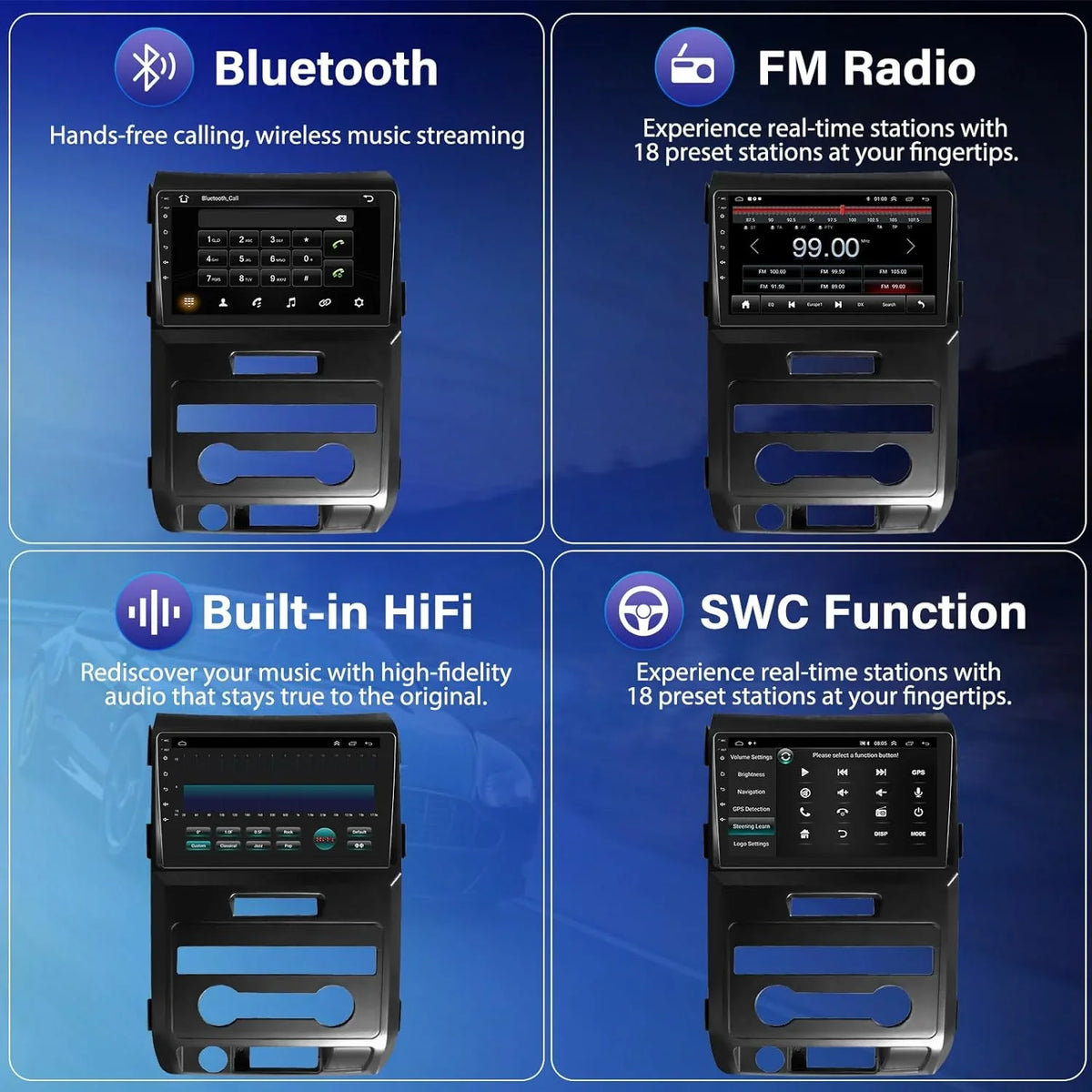 2012 HD Stereo 11 Car Car Radio, 2009 2010 F150 GPS Navigation FM/WiFi THONZER Wireless with Radio Android Android Bluetooth 9” Camera&MIC Auto Backup with CarPlay Touchscreen SVT 2011 Raptor for