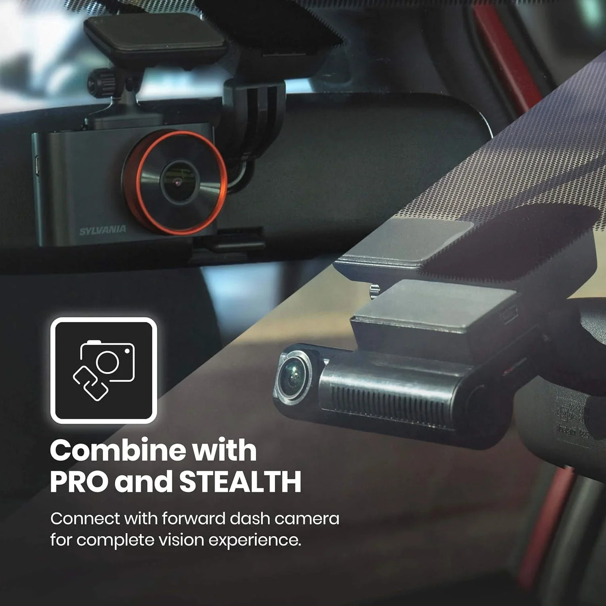 with 140 - HD 1080p, Angle, Mount, Adhesive Roadsight Rear Camera Works SYLVANIA Roadsight - Pro Wide Dash Degree