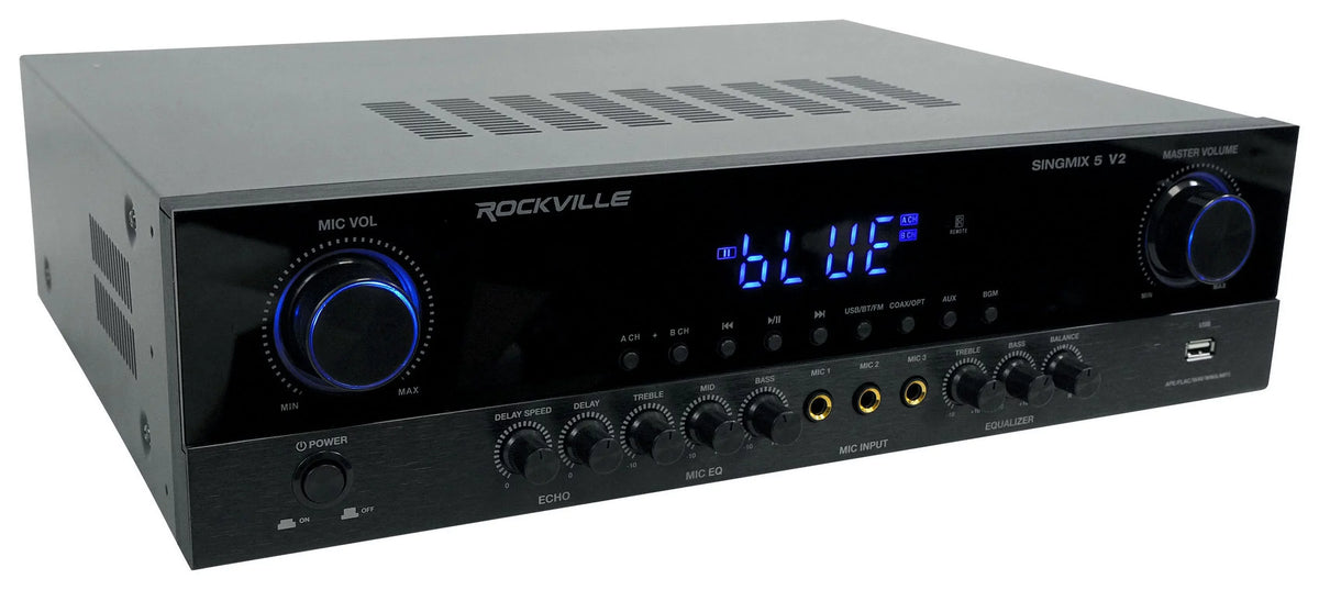 Black 8" Ceiling Amp+(4) Home 5 Bluetooth Receiver Speakers SINGMIX Rockville