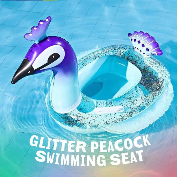 Alin Designed Pool Kids Toys for Game 48 Lounge Raft Glitter Swimming Decorative liquid Valves Inch with Fast Pool Party | Summer Beach Float Peacock Inflatable
