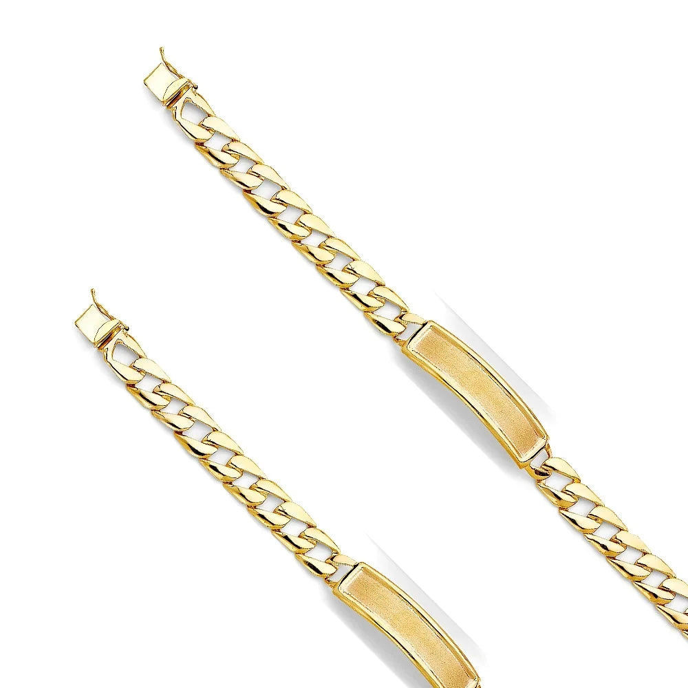 Elegant 14KY Men’s Men| Women and | 13.6 Cuban ID Stamp Gold Link Bracelet Bracelets 14k - Jewelry Yellow for | Gold 8" Weight Chain