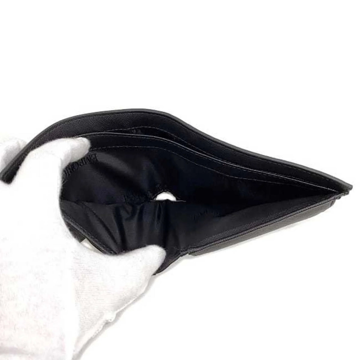 black Emporio men's Pre-Owned folio white EMPORIO Y4R165 wallet leather New) ARMANI (Like Armani