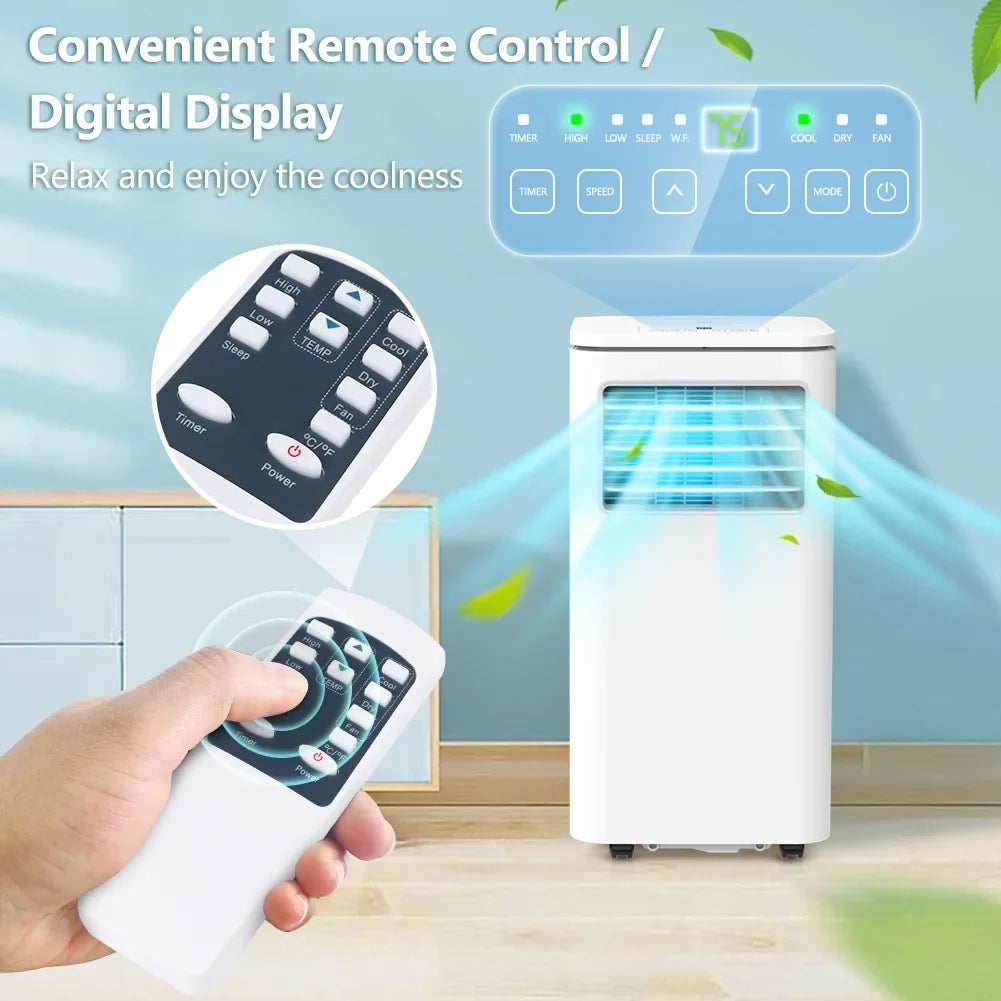 Air Remote Indoor AC Fan Conditioner W/ Window Unit Room Bedroom Dehumidifier Freestanding BTU 10,000 Portable NPL-06C Kit LifePlus