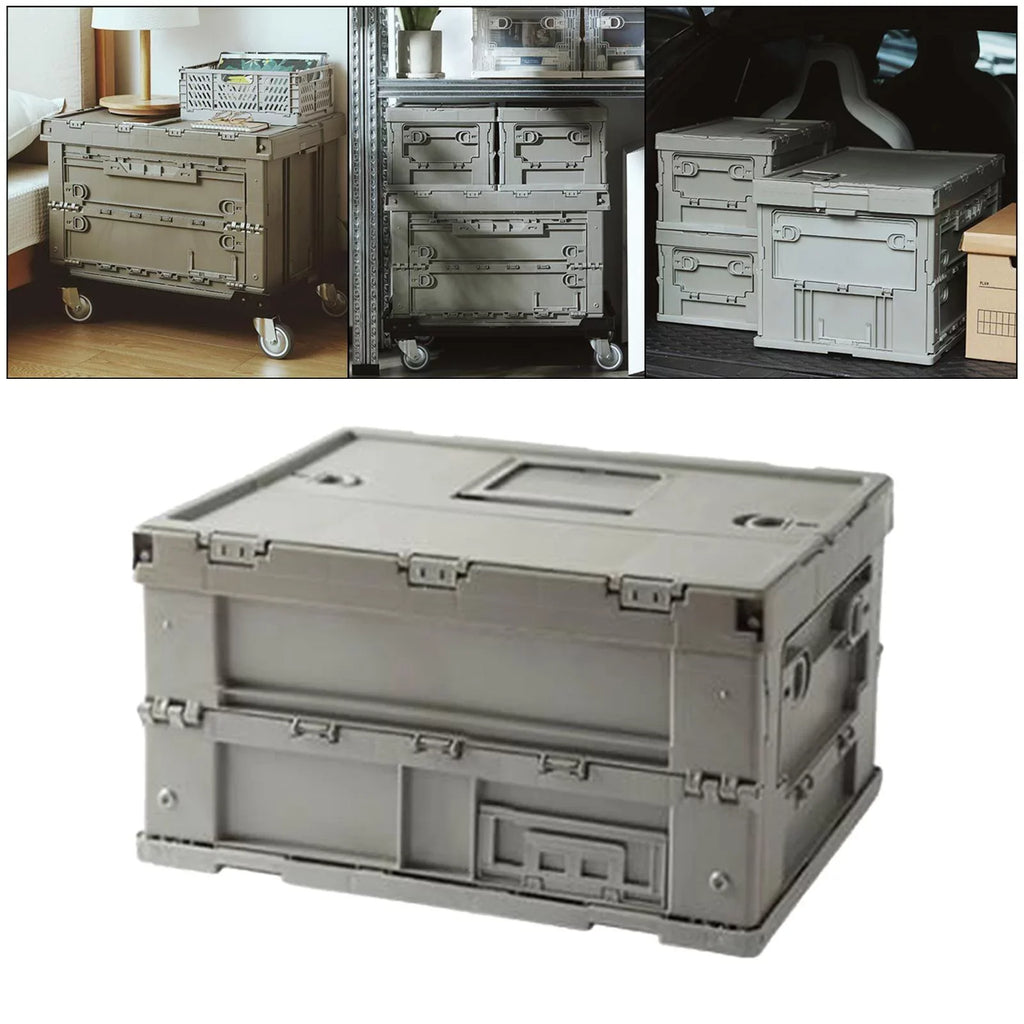 Containers 41x29.5x22cm Box Storage Bins Trunk Crate Multifunctional Versatile Gray Green, Storage Storage Organizers Collapsible