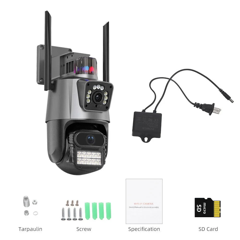 exterior Card Audio Antenna Two-Way TF Camera Dual Slot IP66 Waterproof Real-time Enhanced HD 1080P