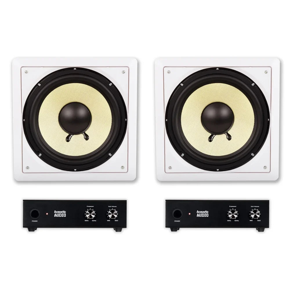 Audio 10" Acoustic Amps 2 and HD-S10 with Pack Speaker Mount Flush Subwoofers
