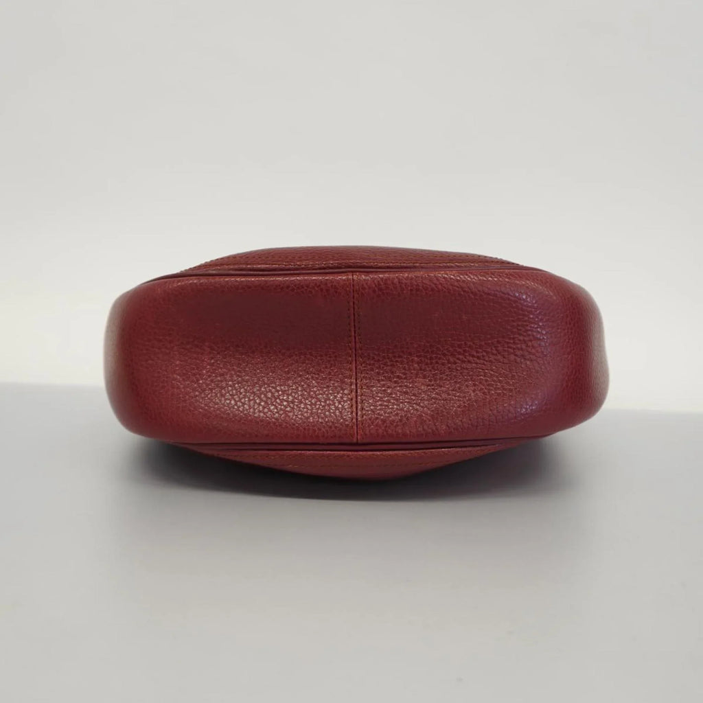 Bag Leather Cartier Pre-Owned Shoulder Red Ladies Must (Good)