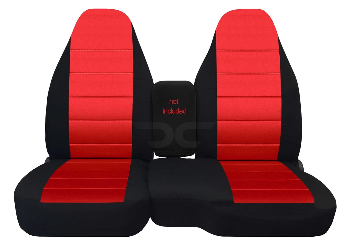 Truck C5S-DC34-Designcovers Cotton 2004-2012 Red B-Series Covers(60/40 Bench):Black Seat Ranger/Mazda Fits and Split