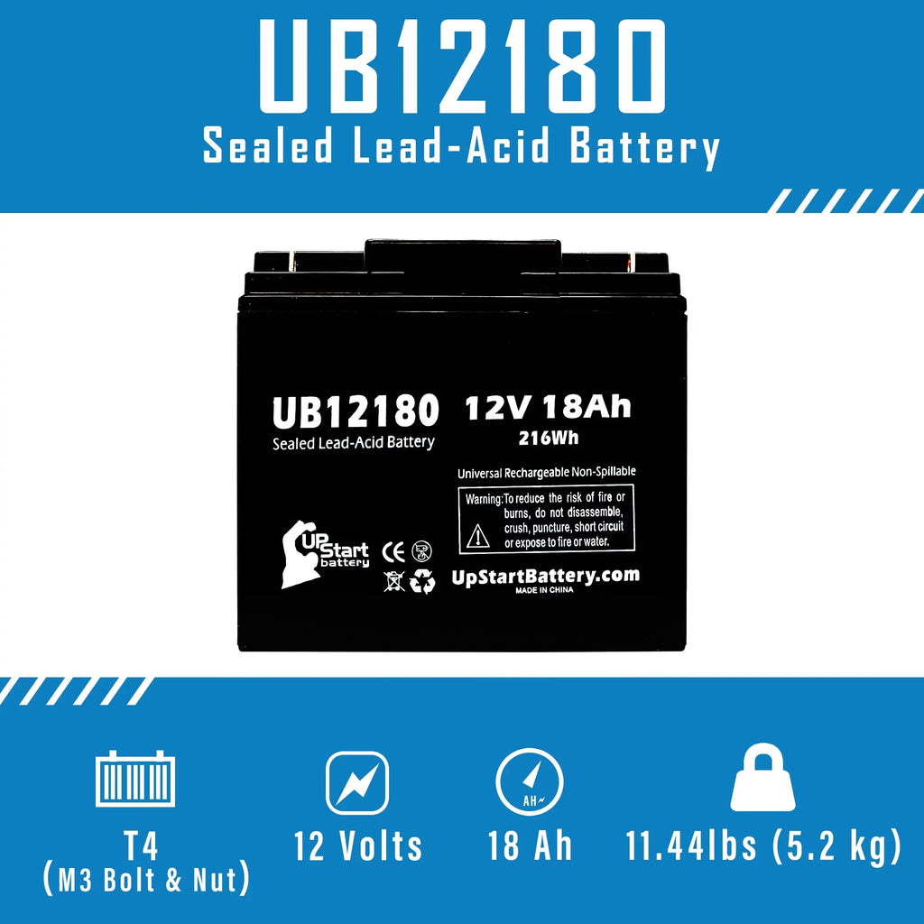 Pack Compatible UB12180 Lead (12V, Universal Replacement CF12V18 BATTERIES Battery - Acid Terminal, 18Ah, PICHER - Battery SLA) T4 5x EAGLE 18000mAh, Sealed AGM,