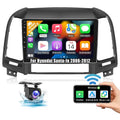 Santa-fe GPS 2006-2012 for WIFI Hyundai Podofo Auto Bluetooth Radio Backup FM USB Android Hifi,AHD Camera 13 Wireless Android Car Link Carplay 2+64G Stereo 9'' Mirror