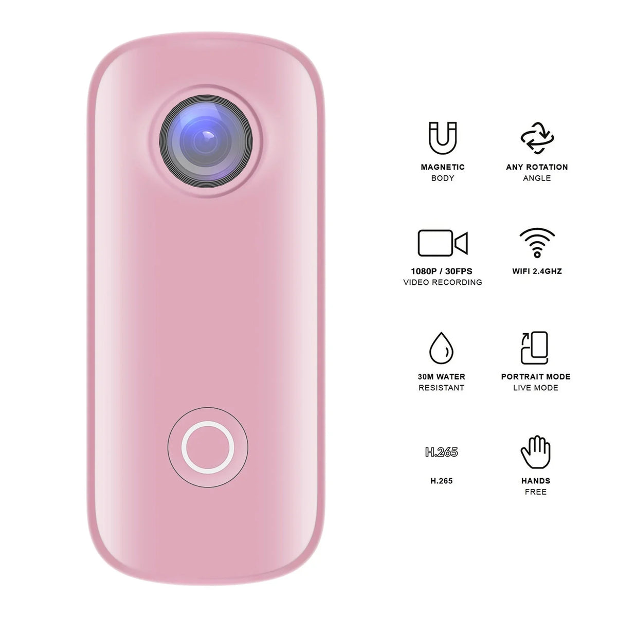 Battery C100Camera App W1f1 camera,Waterproof Camera Camera Body Video Waterproof Eryue Clip Camera Built-in C100 App 30m Clip Battery Case Waterproof Clip Battery Camera