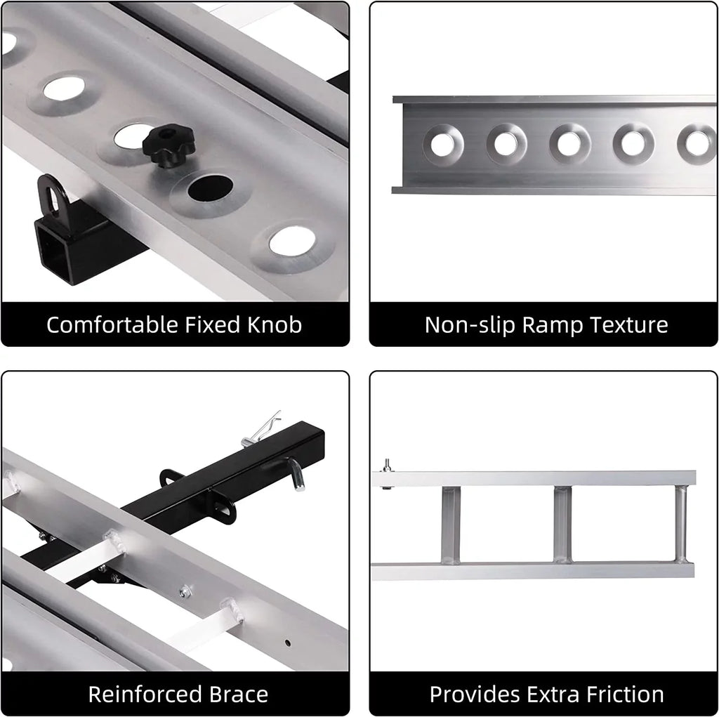Rack Trailer Carrier Loading Motorcycle Ramp, 2" Hauler with receiver Motorcycle Bike Aluminum Carrier Scooter Hitch Hitch-Mounted Dirt
