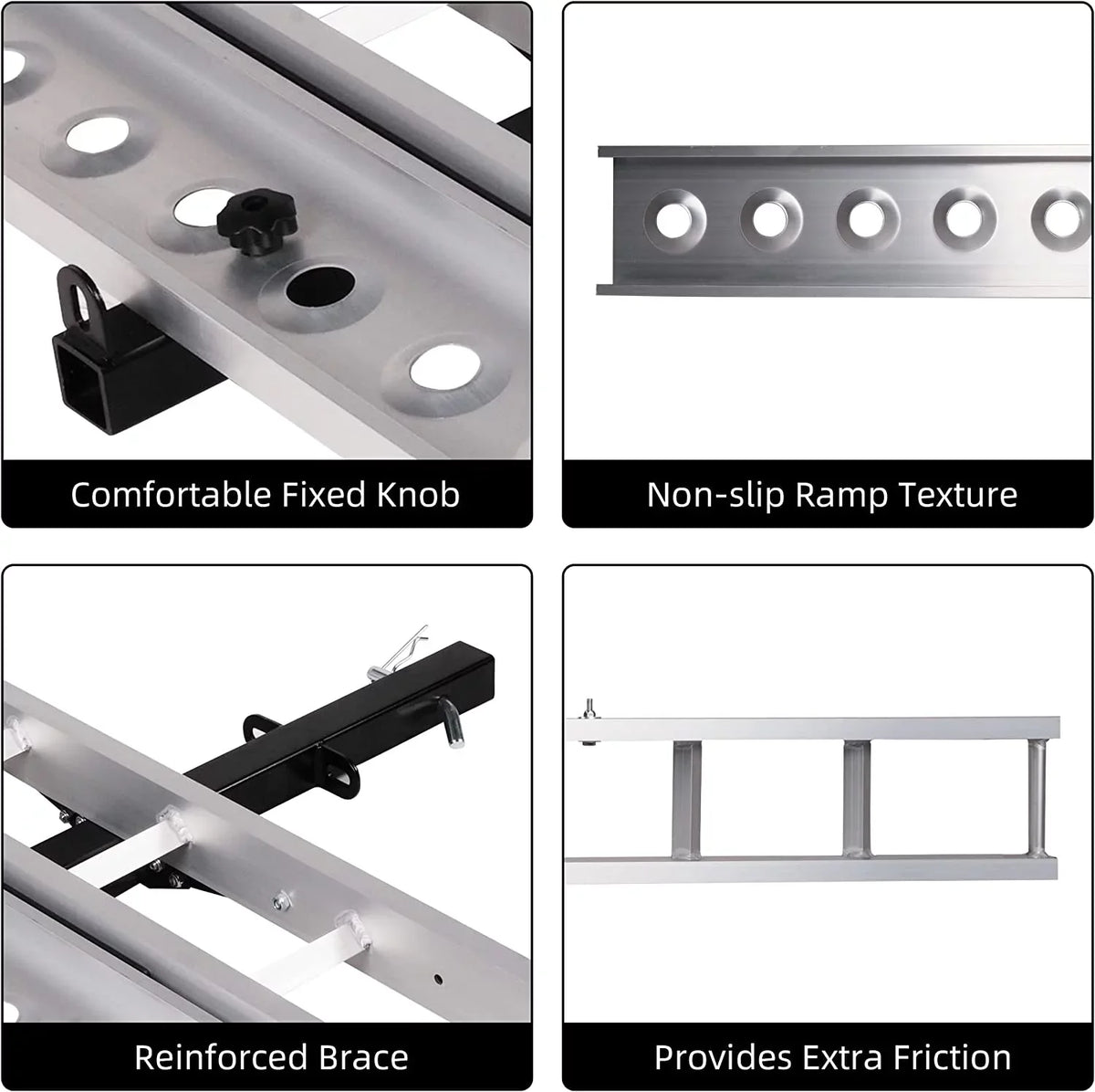 Rack Trailer Carrier Loading Motorcycle Ramp, 2" Hauler with receiver Motorcycle Bike Aluminum Carrier Scooter Hitch Hitch-Mounted Dirt