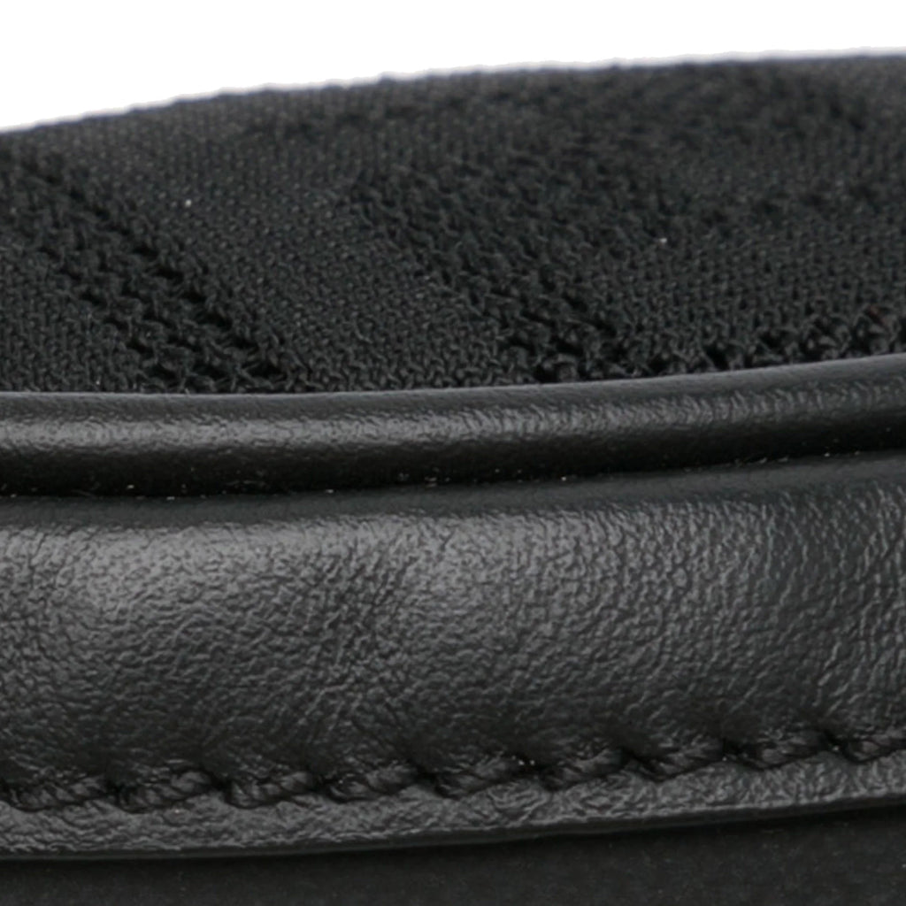 Grace Knit Vitello Neoprene Pre-Owned Bag Black Fabric FF Pocket Unisex Fendi (Good) Authenticated Perforated Belt