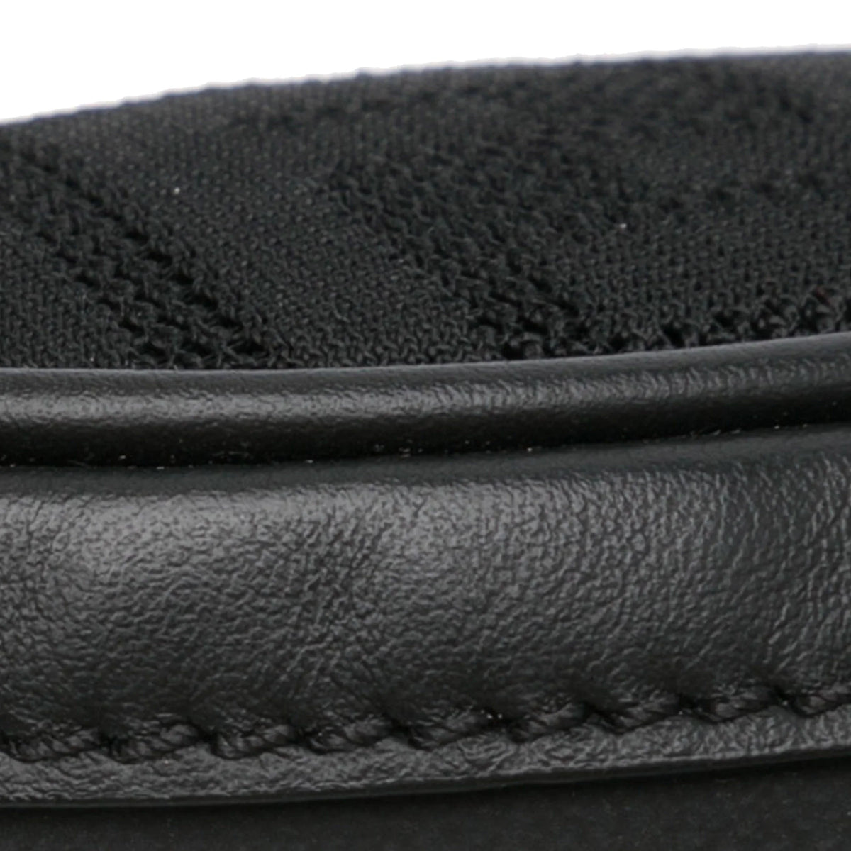 Grace Knit Vitello Neoprene Pre-Owned Bag Black Fabric FF Pocket Unisex Fendi (Good) Authenticated Perforated Belt