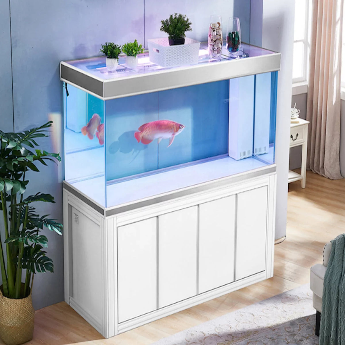 Glass White Aqua Aquarium All-in-one Gallon Dream 235 and Silver Tempered