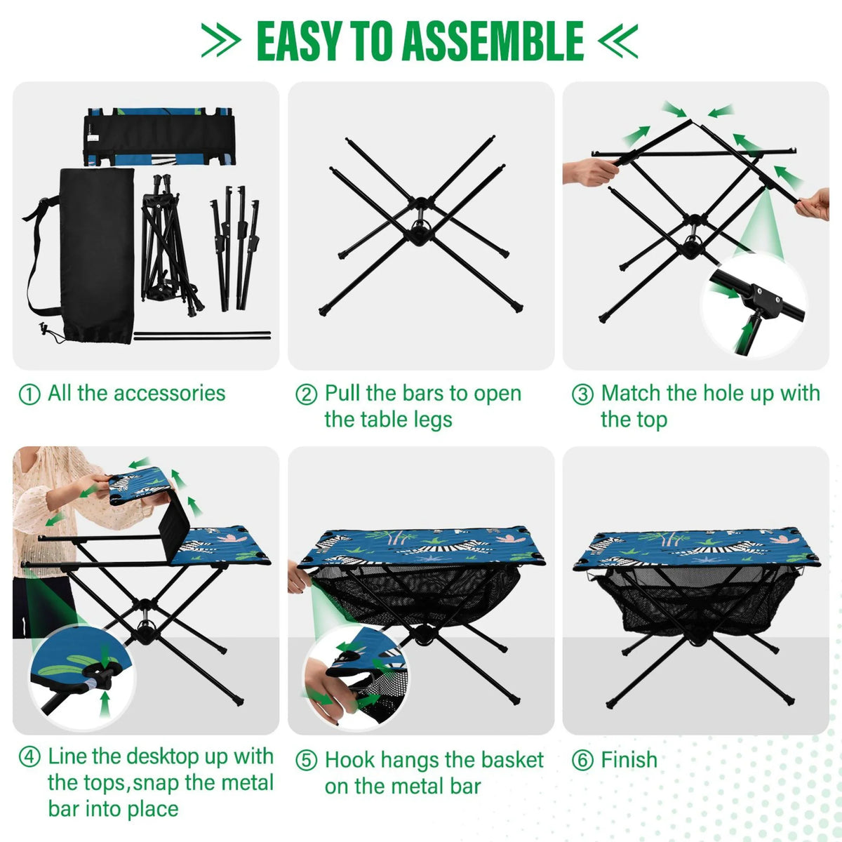 with Bag Beach Palm Travel Table exterior Folding Trees Portable Table Table Storage Zebras Camping and Picnic Compact Fishing BBQ for