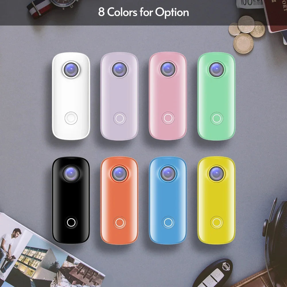 30M Sharing Connection Action Camera C100 Built-in Waterproof Waterproof Magnetic Body Camera Clip Digital Back Case Lanyard with Video SJCAM WiFi Battery 1080P/30fps APP