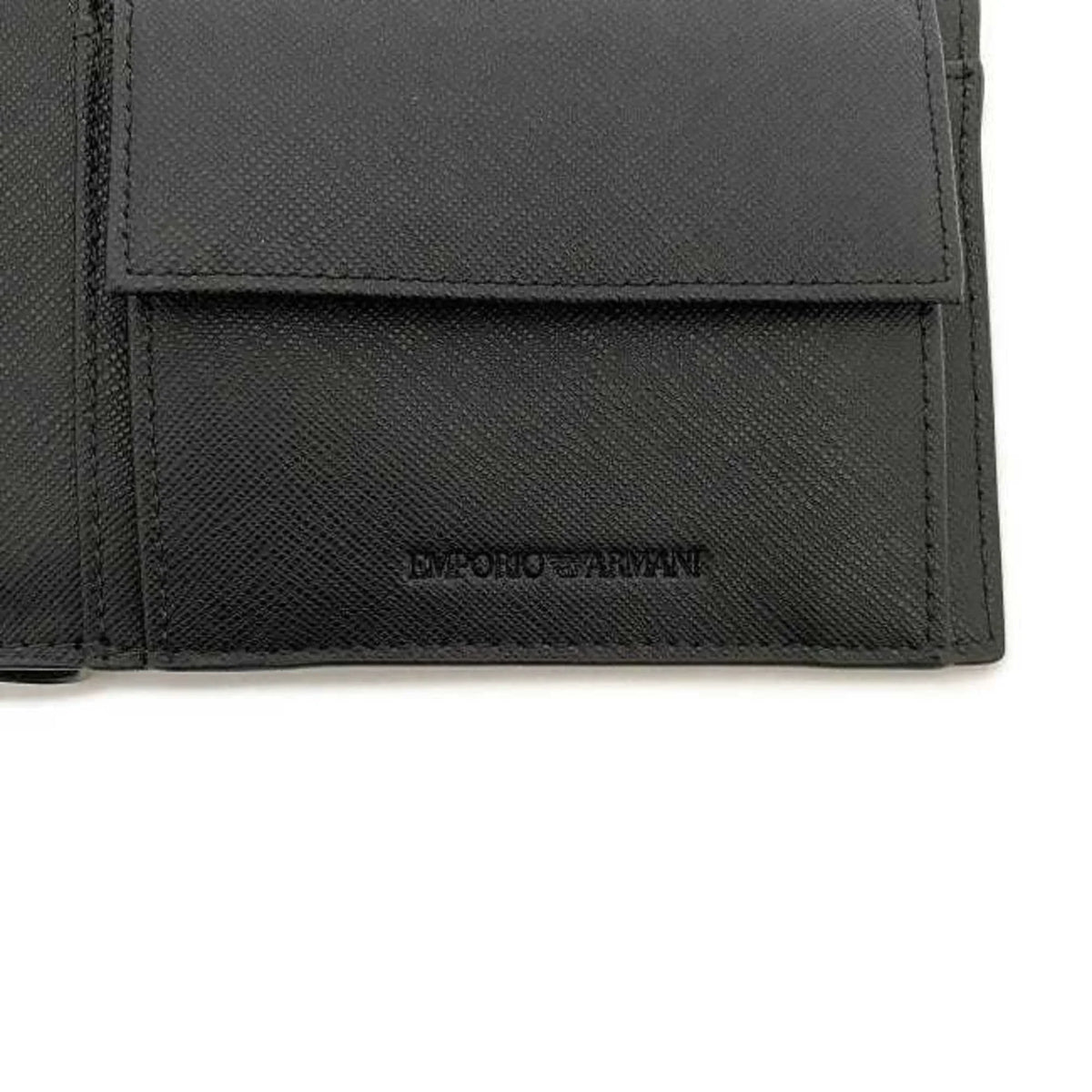 black Emporio men's Pre-Owned folio white EMPORIO Y4R165 wallet leather New) ARMANI (Like Armani