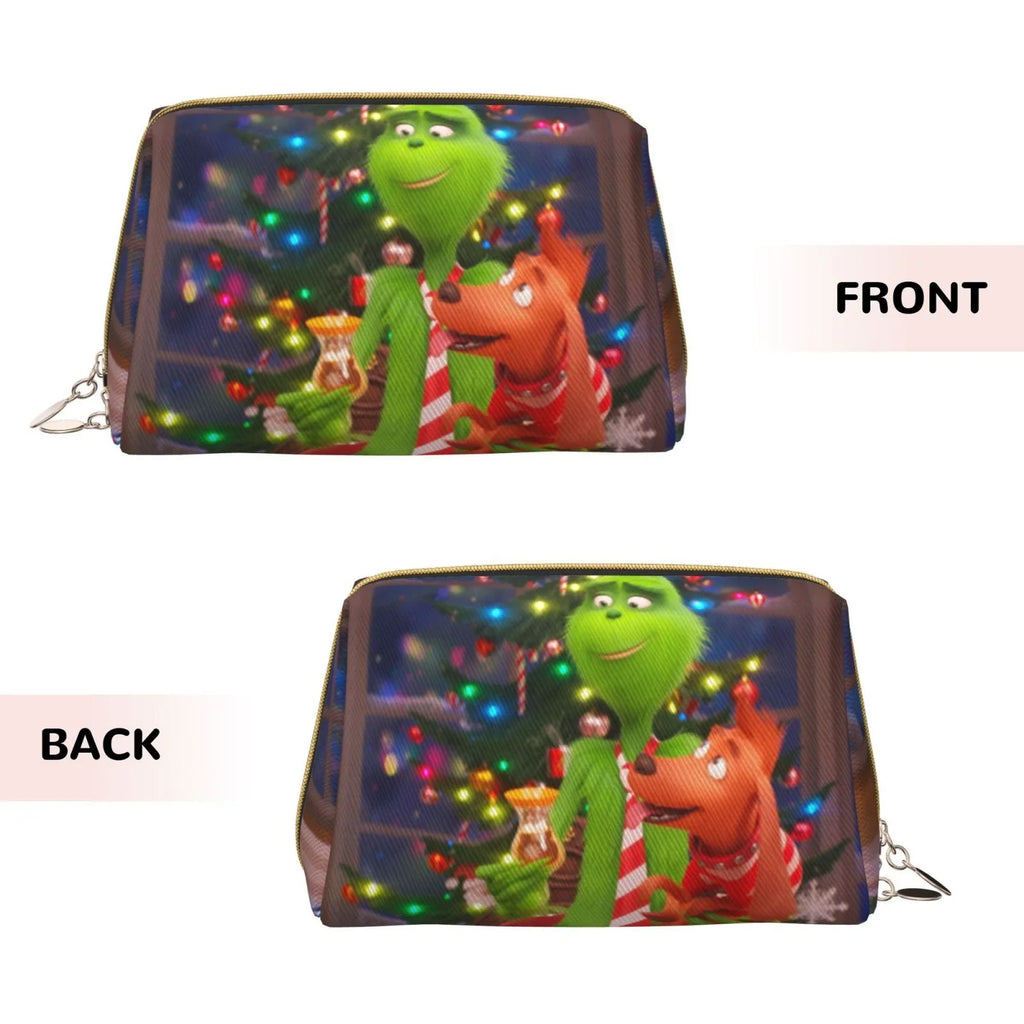 Storage Makeup Travel Purse Organizer Grinch Film Portable Bag Leather Bag Pouch Toiletry Gift Cosmetic