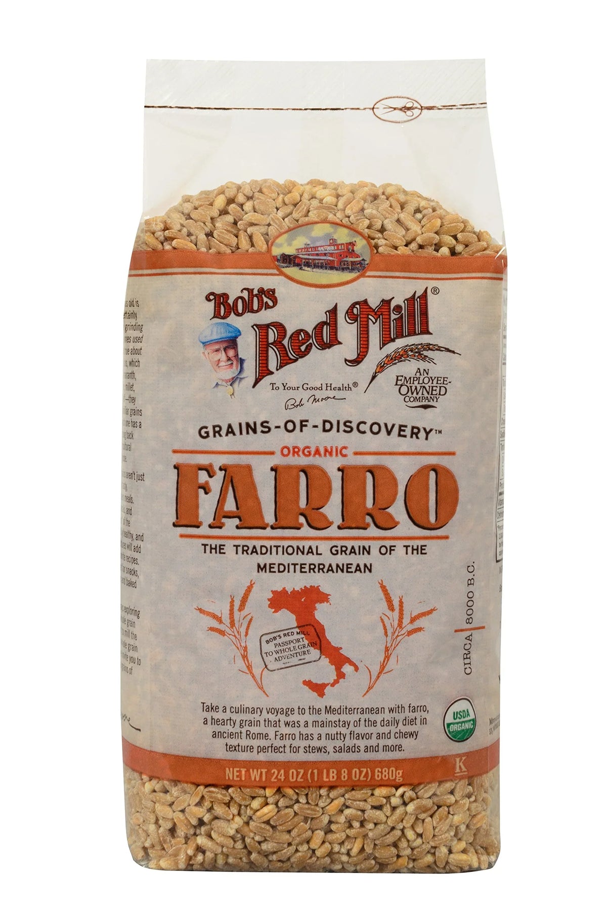 of Red 4) Ounce Mill 24 (Pack Bob's Organic Farro Grain,