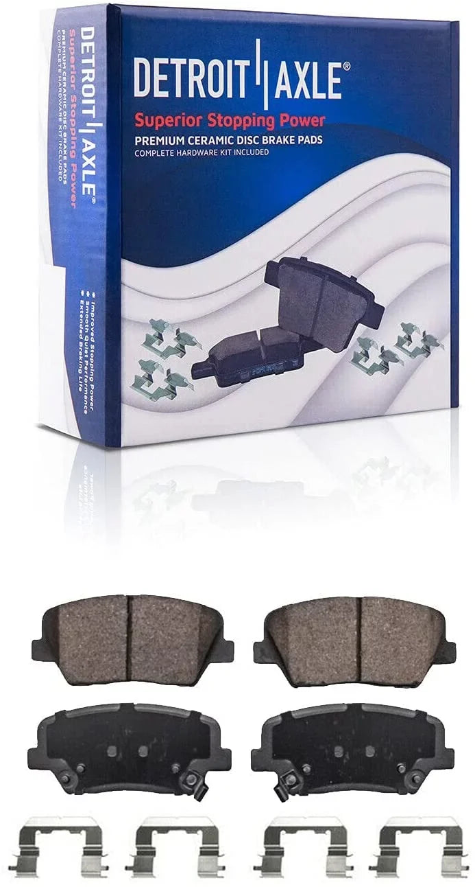 2014 and Santa 2011 2013 Axle Replacement Detroit Ceramic 2012 2010-2012 Brake Pads for Kia - Rear 11-14 Sorento, Front 4 Fe, Hyundai Brake 2010 Pads