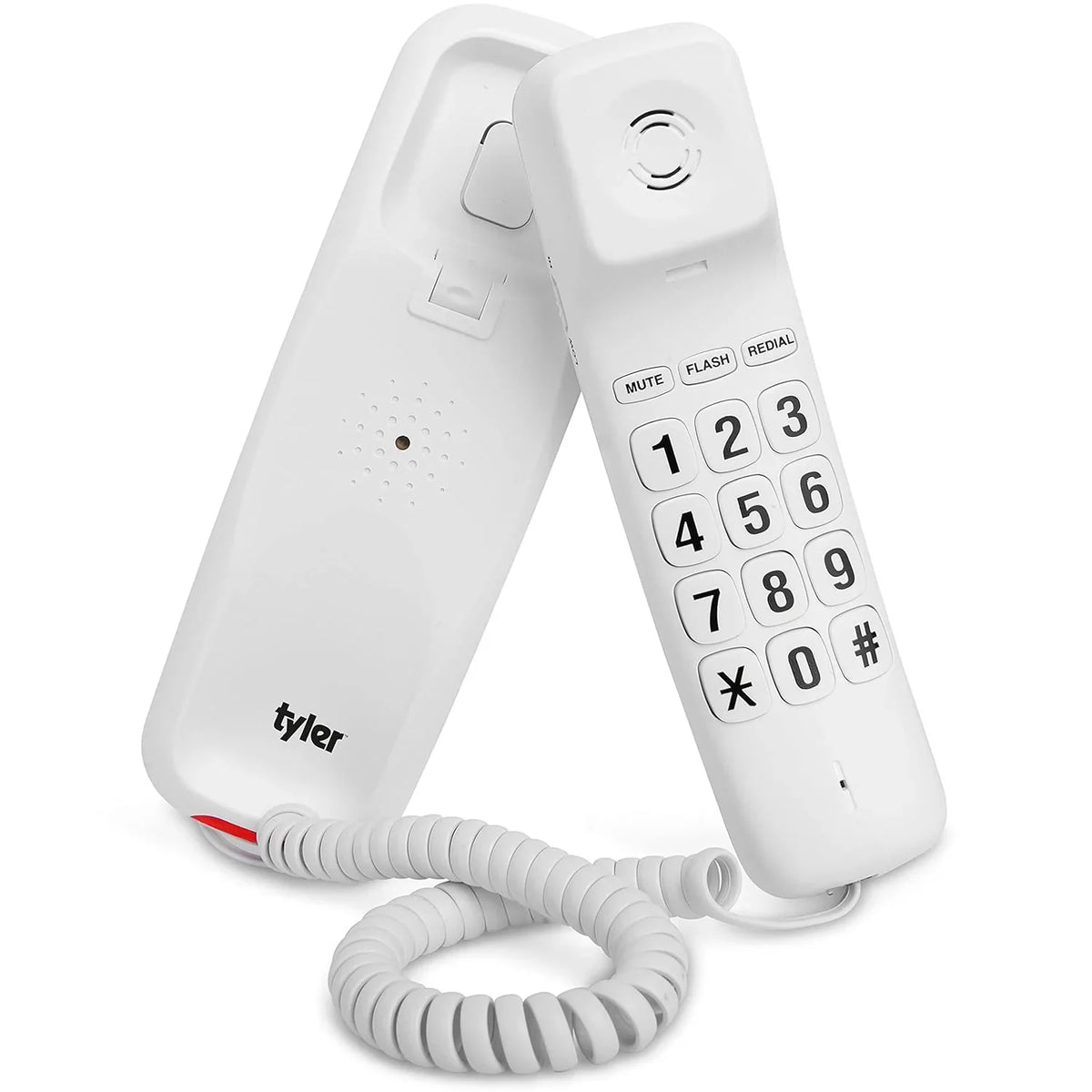 '- Button Big Corded - for for Mountable Loud Tyler - Phone Impaired Landline Seniors Call Ringer - Wall