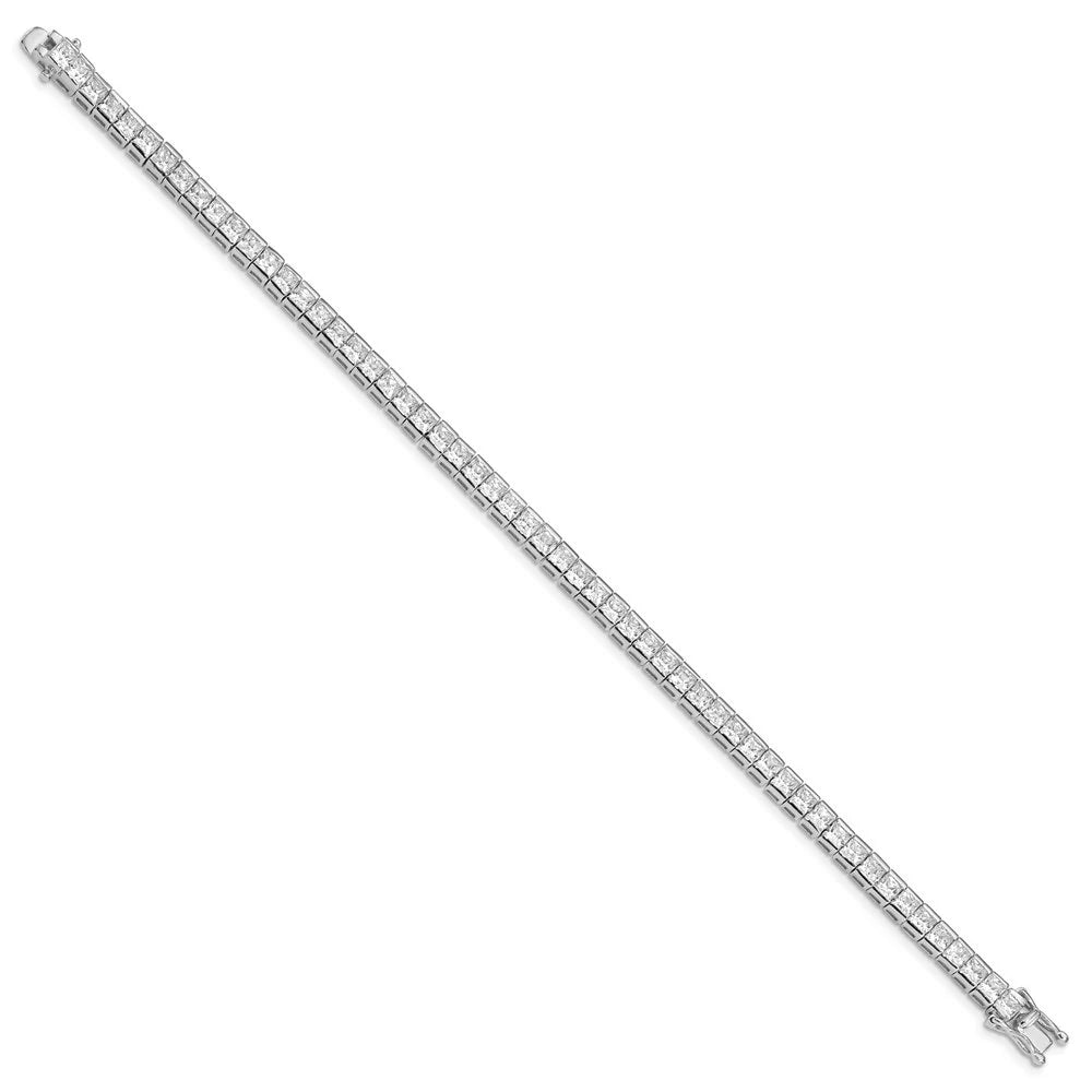 inch Auriga Women(L- Tennis Silver Zirconia 7.5 Plated Rhodium for Sterling 7.5inch) 925 Bracelet