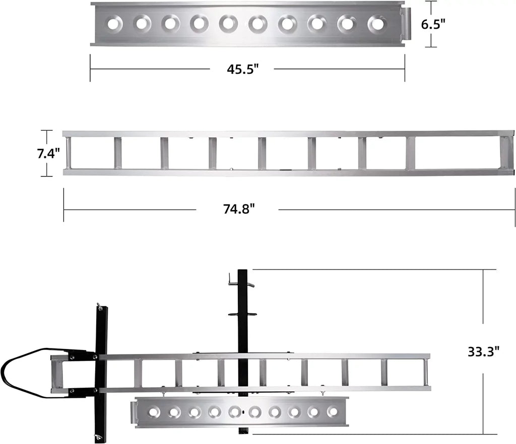Rack Trailer Carrier Loading Motorcycle Ramp, 2" Hauler with receiver Motorcycle Bike Aluminum Carrier Scooter Hitch Hitch-Mounted Dirt