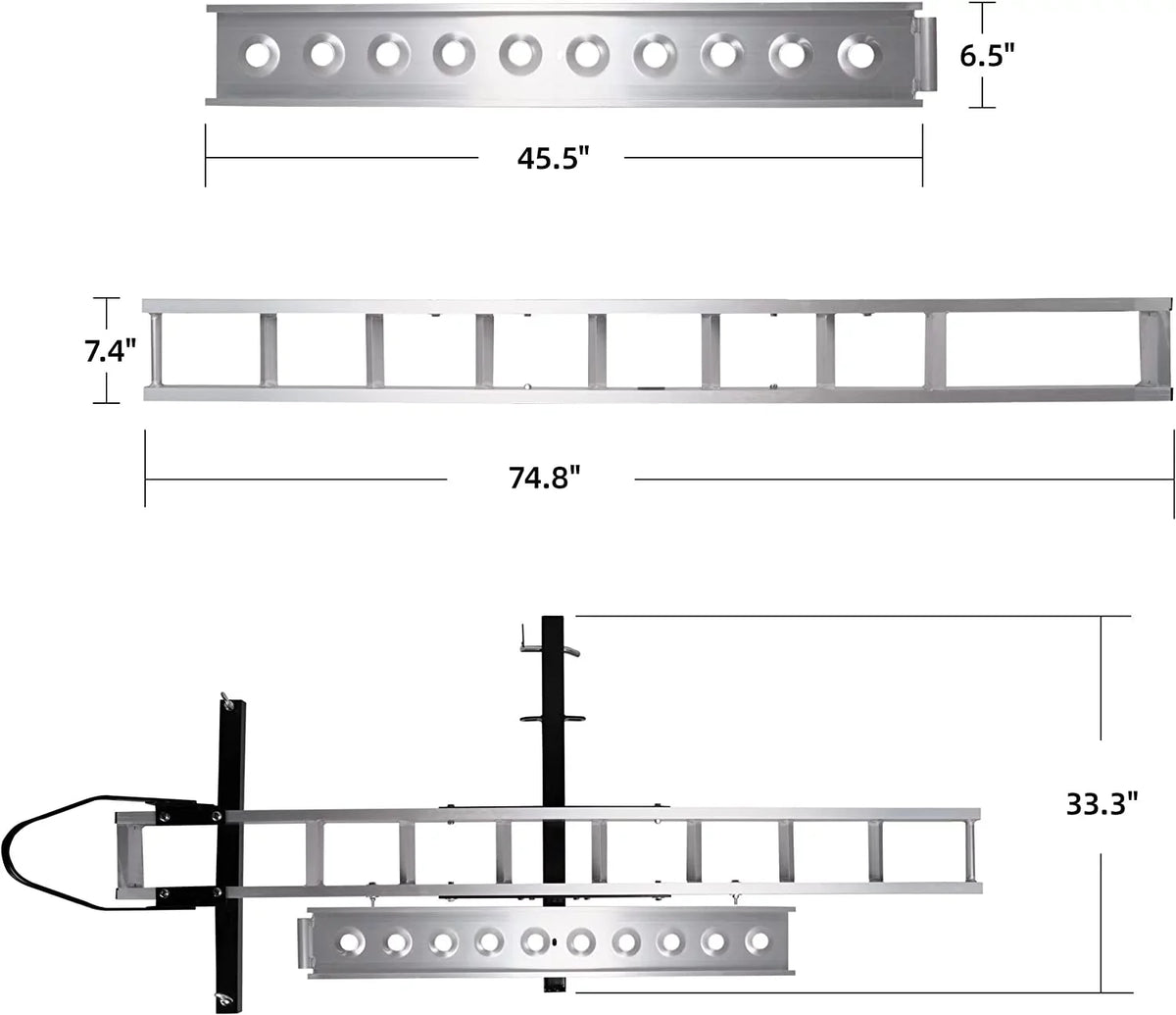 Rack Trailer Carrier Loading Motorcycle Ramp, 2" Hauler with receiver Motorcycle Bike Aluminum Carrier Scooter Hitch Hitch-Mounted Dirt