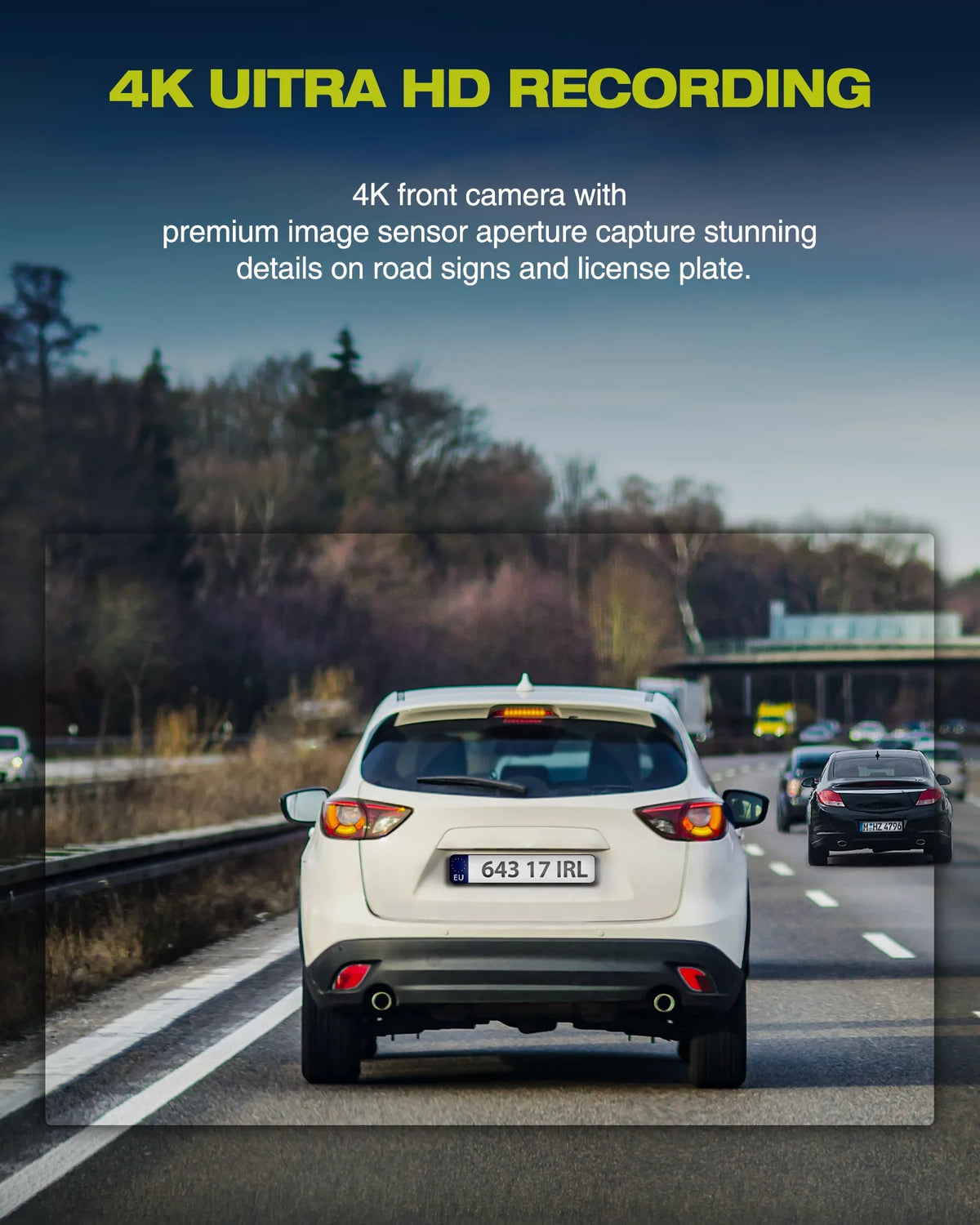 Touch Dash Camera, Parking Car, Assist, 1080P for Voice Screen Mirror Waterproof Recording, Backup 10" Cam Dash 4K Full LAMTTO Loop G-Sensor Control Reverse Camera,