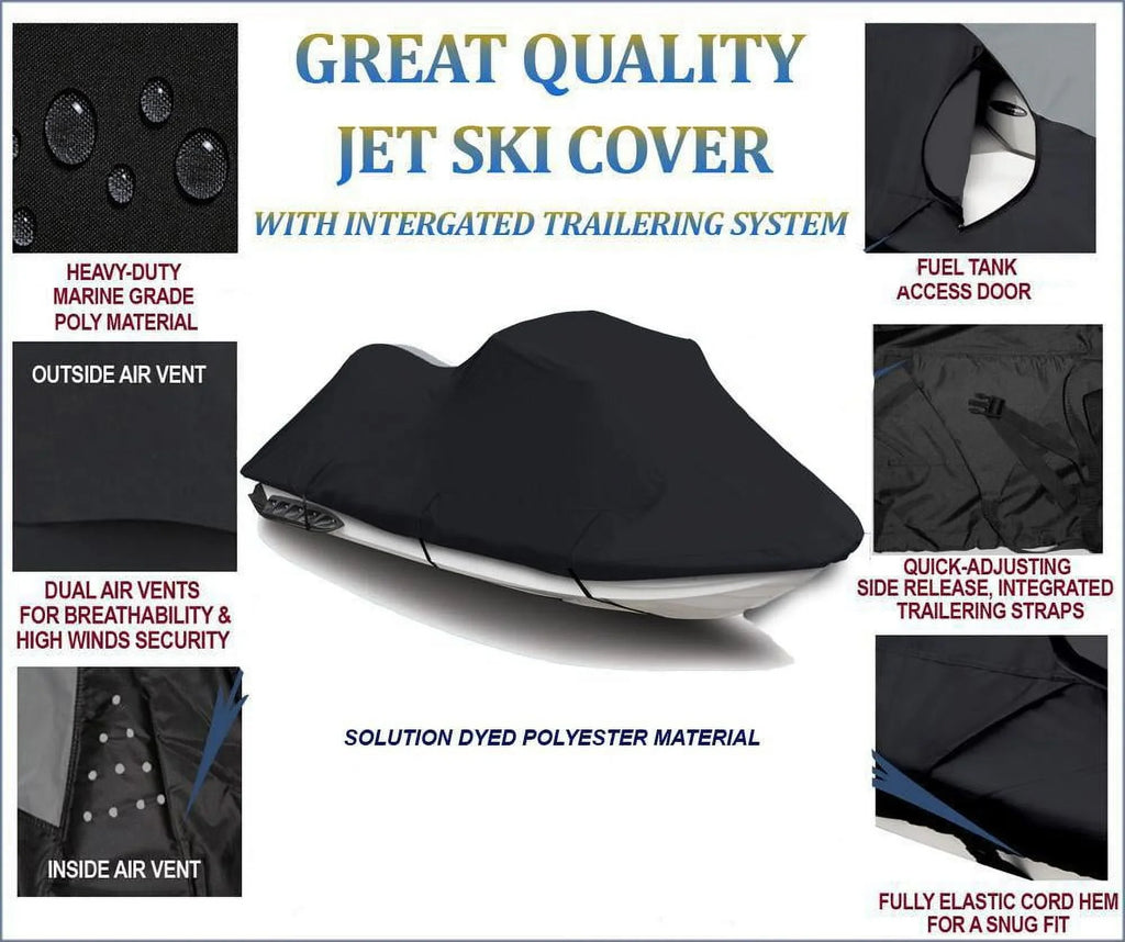 PWC BLACK 2016 155 Compatible Cover Doo Sea 2014 Wake 2012 Sea-Doo Bombardier 600D JET 2011 2013 2015 2017-2019 SKI for