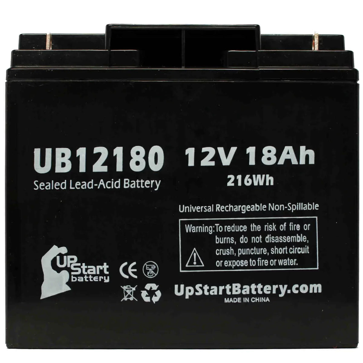 18Ah, Replacement Universal Battery T4 UB12180 Pack AGM, Acid - (12V, Sealed OF GP12150F BATTERY Battery Lead Terminal, SLA) 4x Compatible 18000mAh, - AMERICA CSB