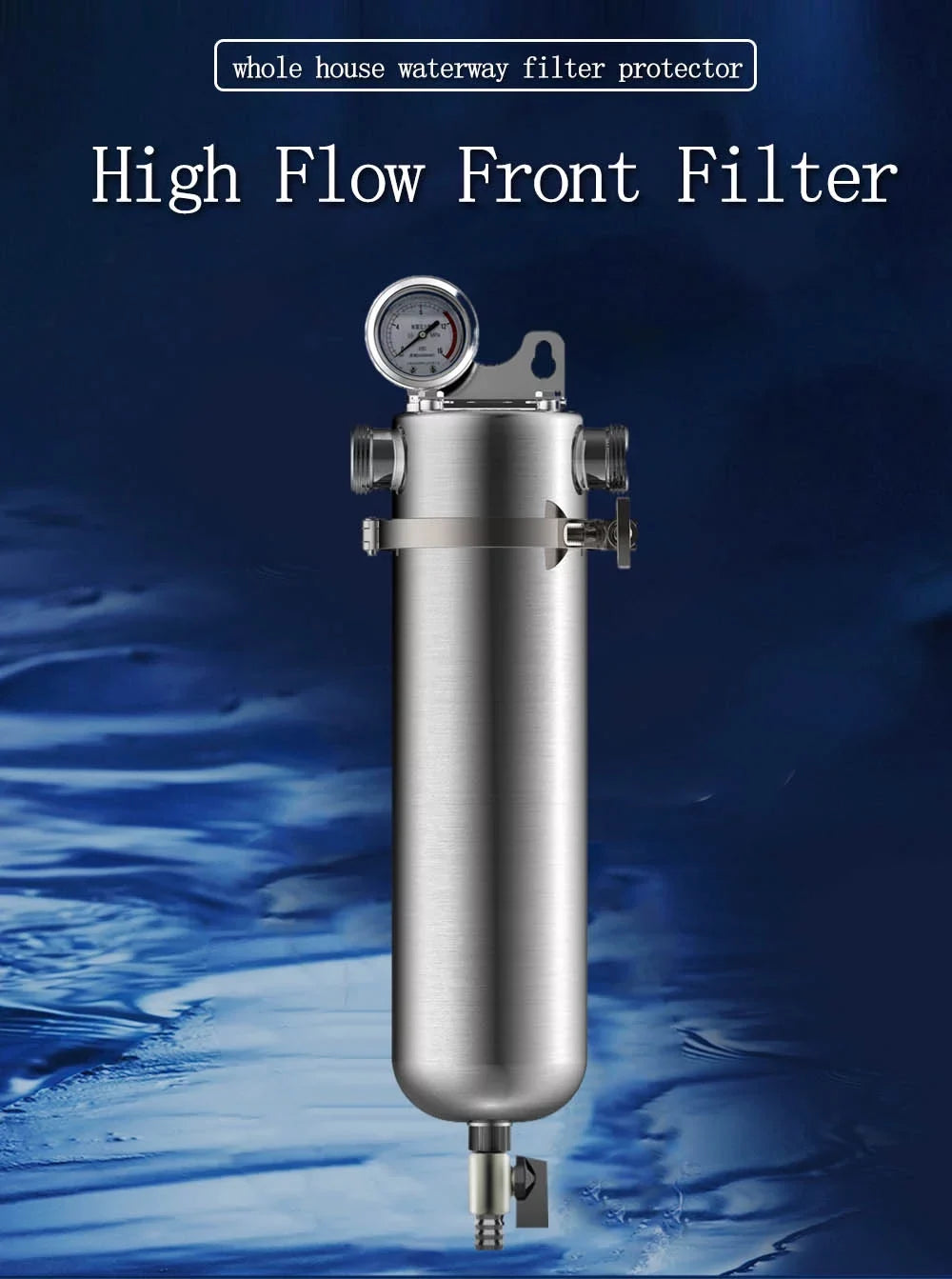 inch liquid for inch 10 Stainless Filter 304 1 Whole House Filter Front Steel TECHTONGDA Housing Purification NPT liquid 8000L/h