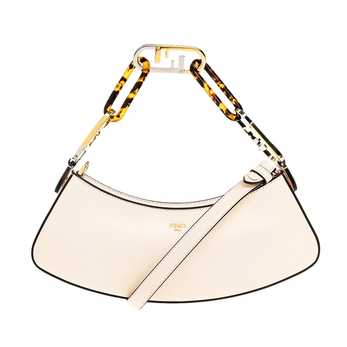 Bag Shoulder Fendi Swing Leather O'Lock Ivory Calfskin