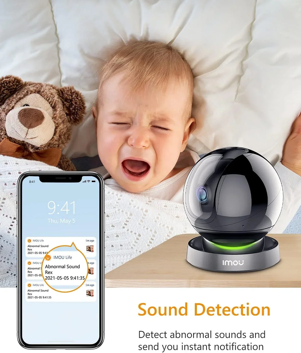 Spotlight Audio, Night Port, Smart Indoor Rex Detection, Sound & Tracking, Camera Camera 360 (2.4G 2MP Camera Vision, 1080P WiFi with Imou and Security 2-Way Siren Ethernet Only) Smart View Degree