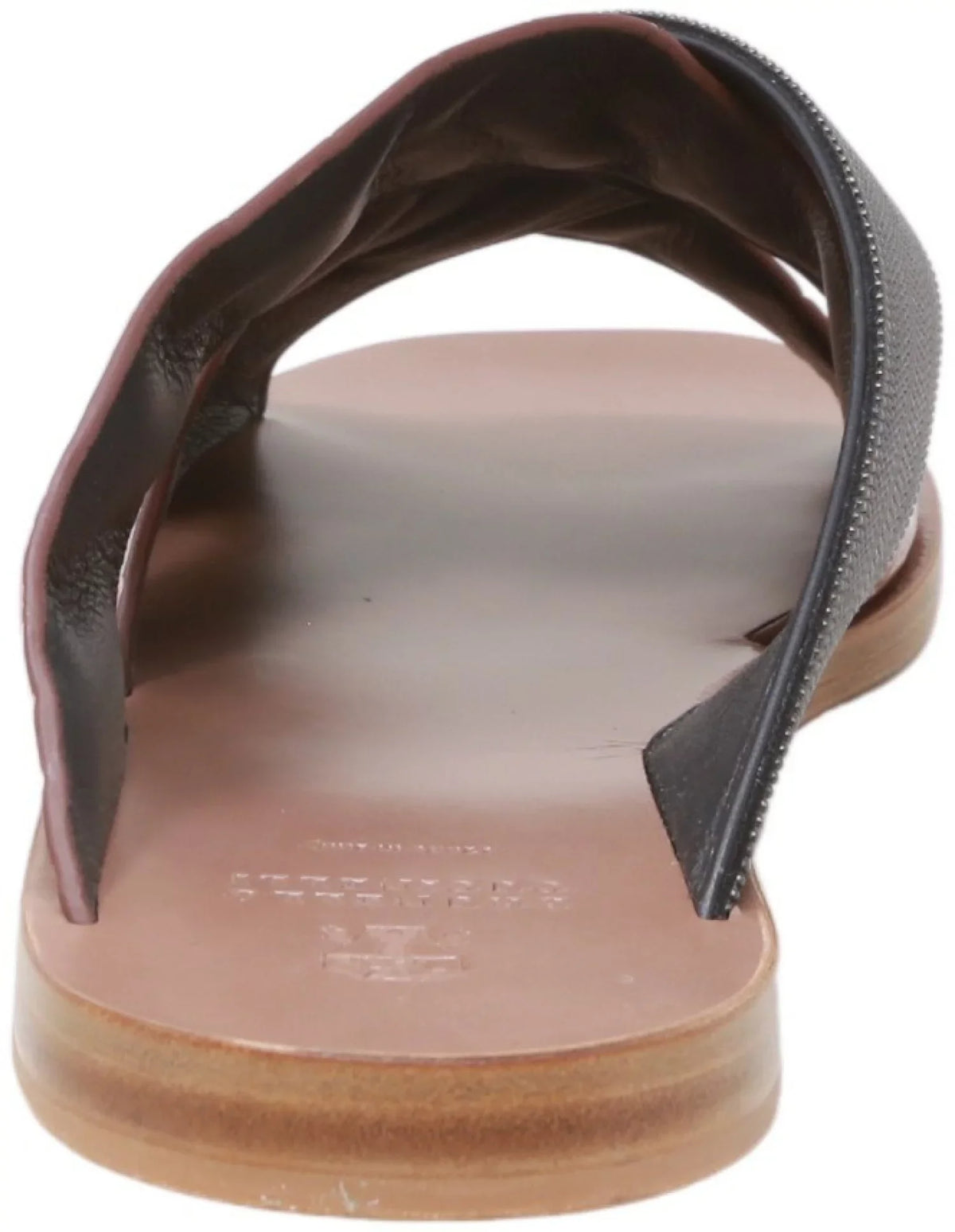M Metallic Sliders 7 Brunello - Cucinelli Lizard-Effect / Sandal Women's Leather Snake Black