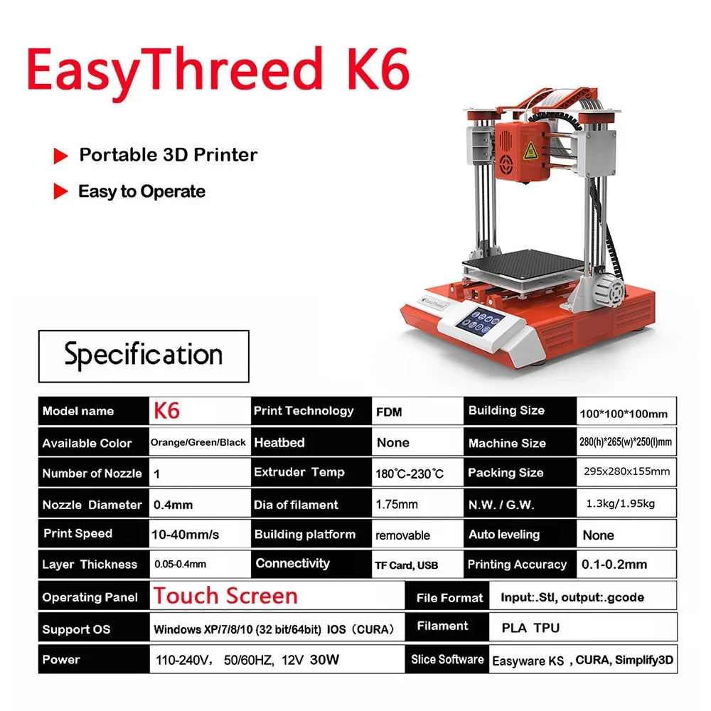 EasyThreed Removable Removable Removable 3D With dimension Printer Print With 2.4'' dimension With 2.4'' Mizuh Printer With Tf 100x100x100mm 100x100x100mm/4x4x4inches Hine 3d printer,Print Printer With 2.4''