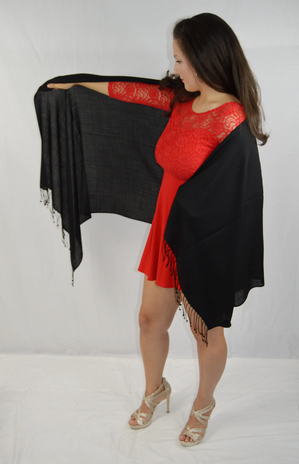 (Black Shawl/Summer Regular Pashmina Shawl) Shawl/Sheer Shawl/Scarf/Scarves Shawl/Evening Shawl/Light Shawl/liquid Fancy Shawl/Pashmina weight