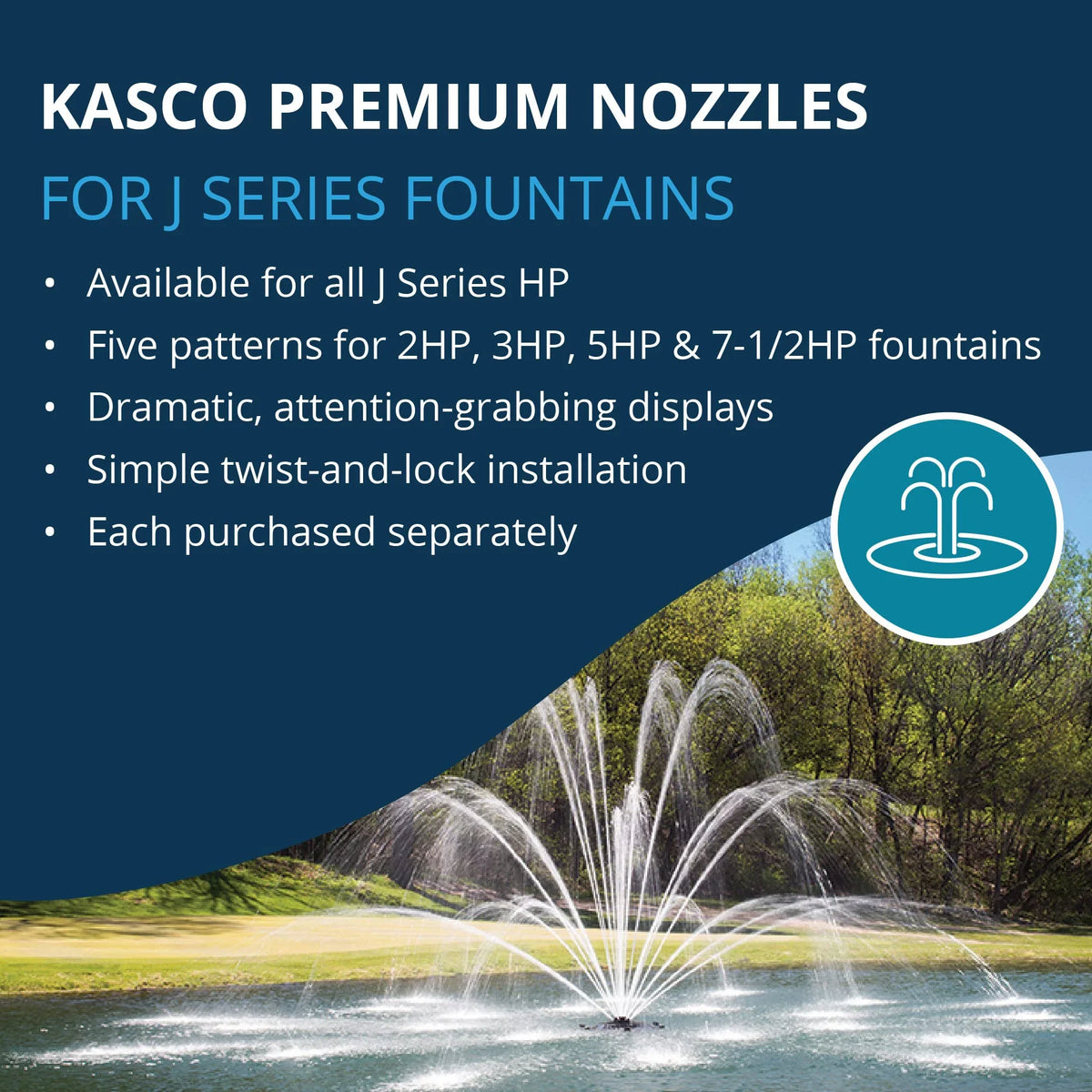 2 Included) Only 5 Fountain Nozzles Series HP, J Kasco Magnolia not HP Premium HP & 3 (Fountain 7-1/2 HP,