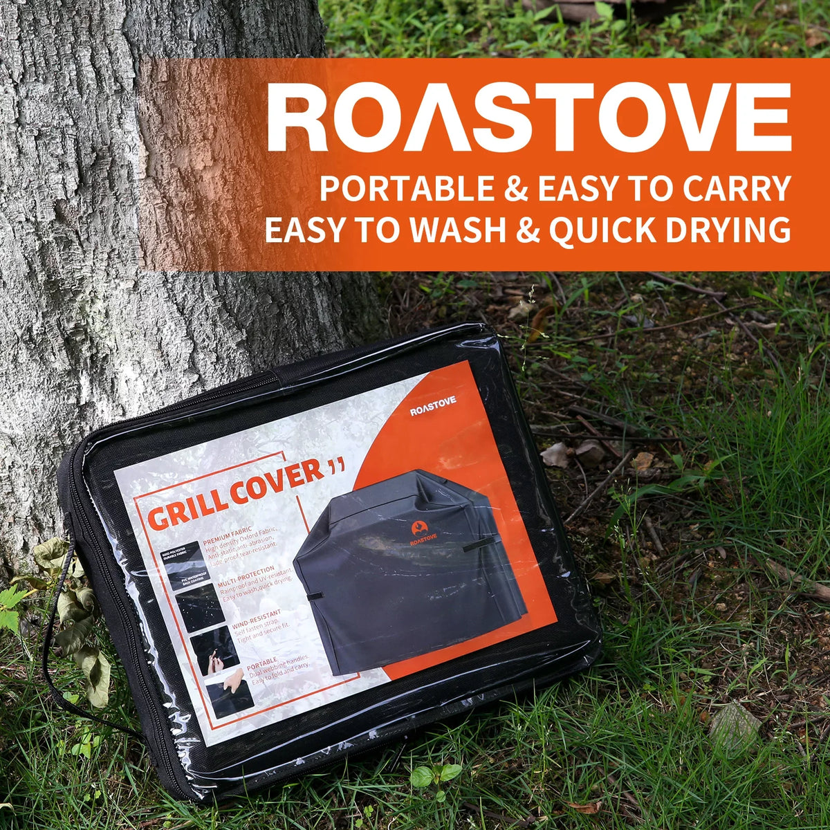 Heavy Cover & liquid Rip Resistant, W BBQ L 51" 26" Dust etc.(UV Broil climate Resistant)(72" Black) x x Roastove Cover, for 600D Fabric Resistant, Duty weber,Brinkmann,Char & Grill Oxford Grill H,