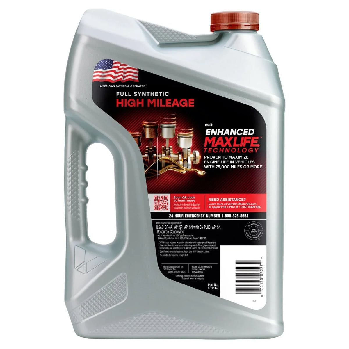 5 Mileage QT, Motor MaxLife 3 High Full Valvoline Oil 5W-30 Synthetic Case of