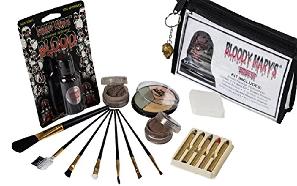 Makeup Special Blood, Mary Brushes, Bloody Kit Zombie Halloween - Setting - By Walking Case Tools Carrying - Dead Application Sponge Palette Costume 4 5 - Crayons, Effects Included Powder, Makeup 1 FX