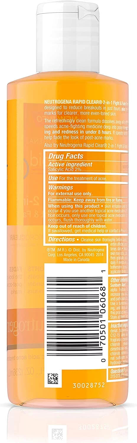 2) Toner Clear oz 2-in-1 Fade Rapid (Pack Fight & 8 of Neutrogena
