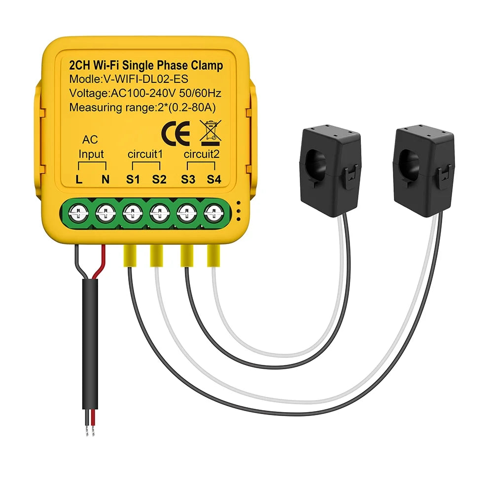 Smart Smart Meter regulator, Current 100-240v Statistics Solar Clamp Consumption Wifi Smart Clamp Consumption voltage Automatic 80a Irfora Consumption Solar Consumption