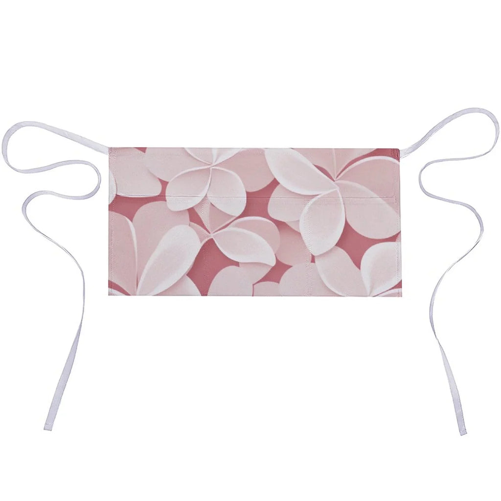 Pocket and Half Apron Pink Women's Polyester Durable Fashionable Cooking Body with Petal fabric