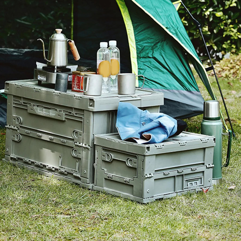 Containers 41x29.5x22cm Box Storage Bins Trunk Crate Multifunctional Versatile Gray Green, Storage Storage Organizers Collapsible
