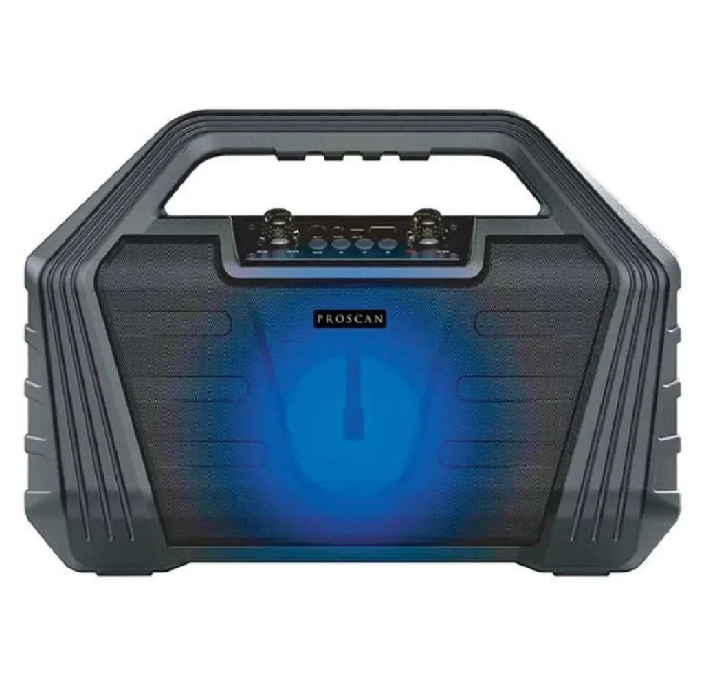 Portable Bluetooth Black FM PSP571 Radio, (Refurbished) Proscan 4 Speaker Rechargeable Restored 8W-Max in. Light-up with