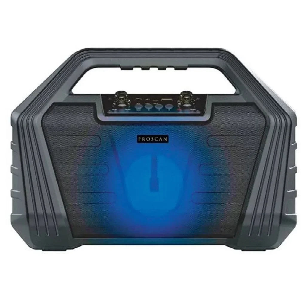 Portable Bluetooth Black FM PSP571 Radio, (Refurbished) Proscan 4 Speaker Rechargeable Restored 8W-Max in. Light-up with