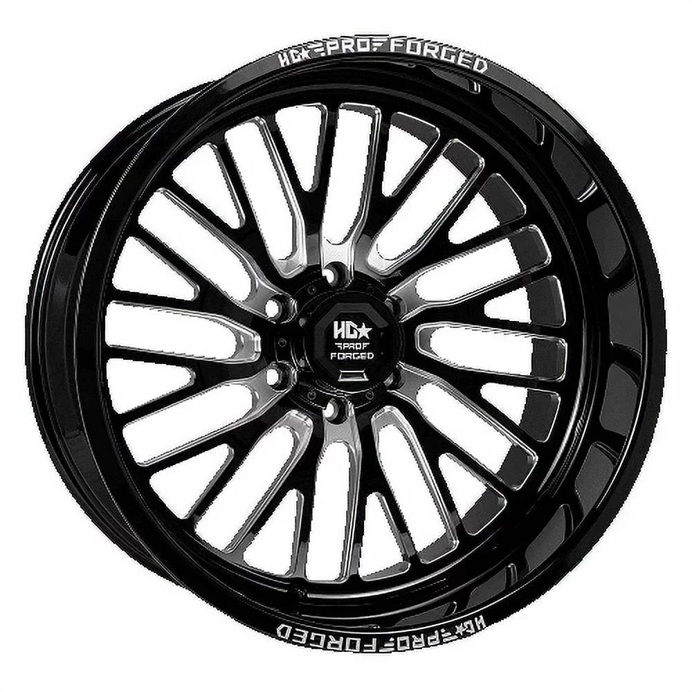 PRO FORGED Milled Wheel 106.1CB 24X14 -76ET Black SENTRY LHD LUXXX 6X139.7 7 Gloss HD